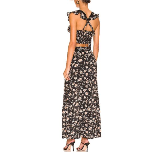 Free People Women's OB1406046 Size 12 Black Floral Maxi Skirt NWOT - Picture 2 of 9